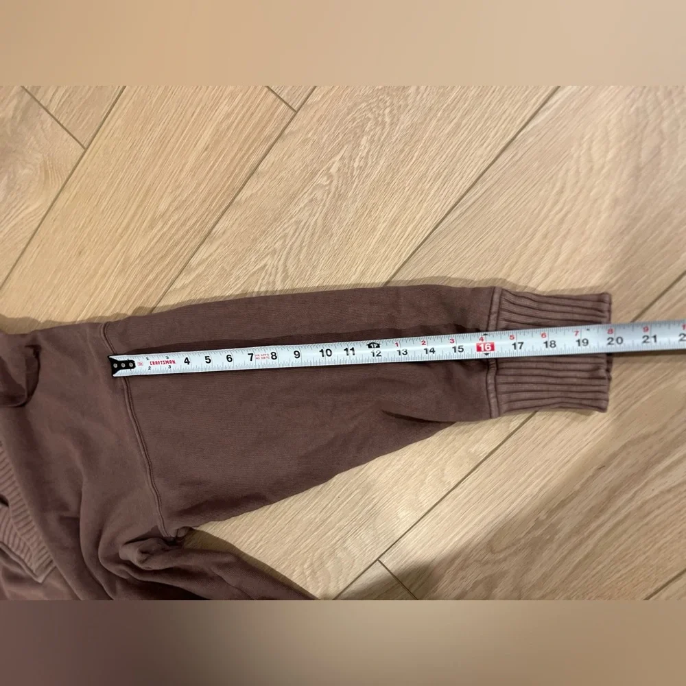 Aerie Down to Earth oversized Henley sweatshirt hoodie brown size medium - Picture 10 of 10